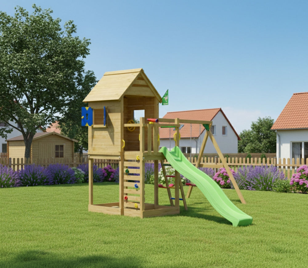 Jungle Oasis | Tower playhouse with slide