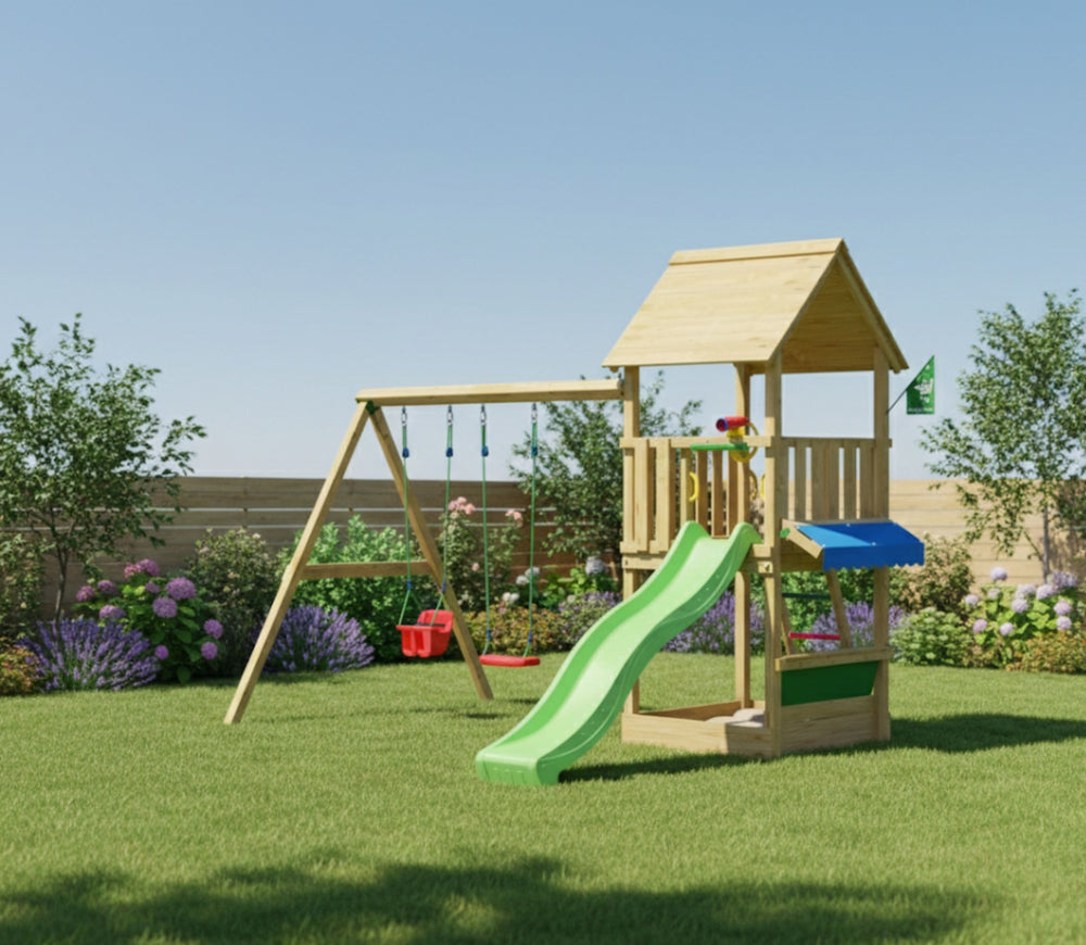 Jungle Suite | Wooden climbing frame with double swing