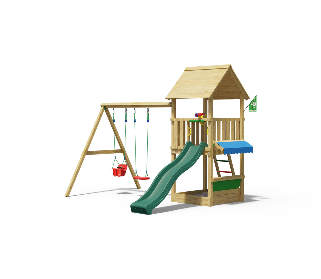 Jungle Suite | Wooden climbing frame with double swing