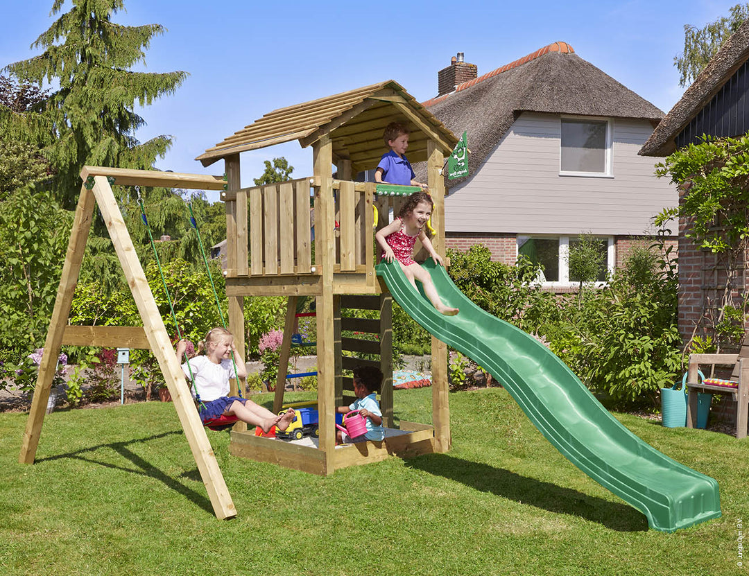 Jungle Cottage | Wooden climbing frame with swing