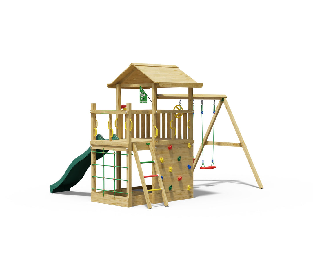 Jungle Cavern | Tower playhouse with double swing