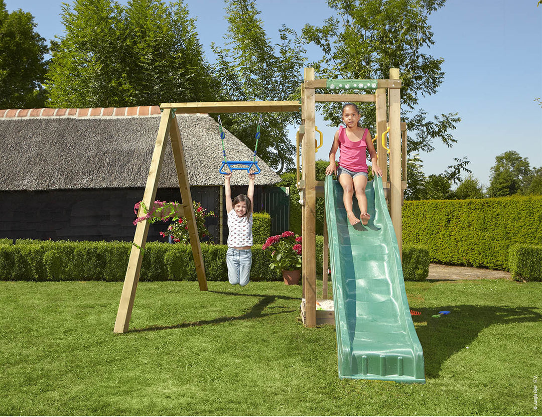 Jungle Tower | Wooden climbing frame with swing