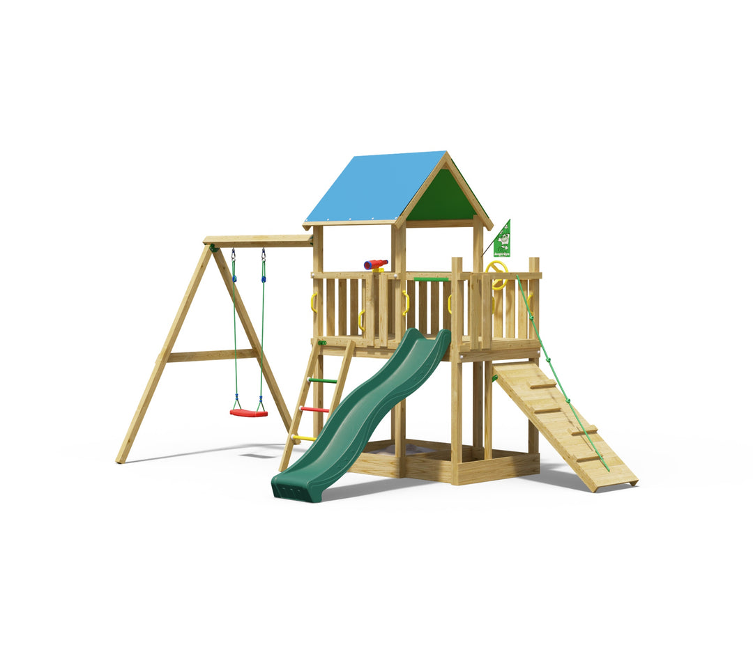 Jungle Manor | Wooden climbing frame with swing