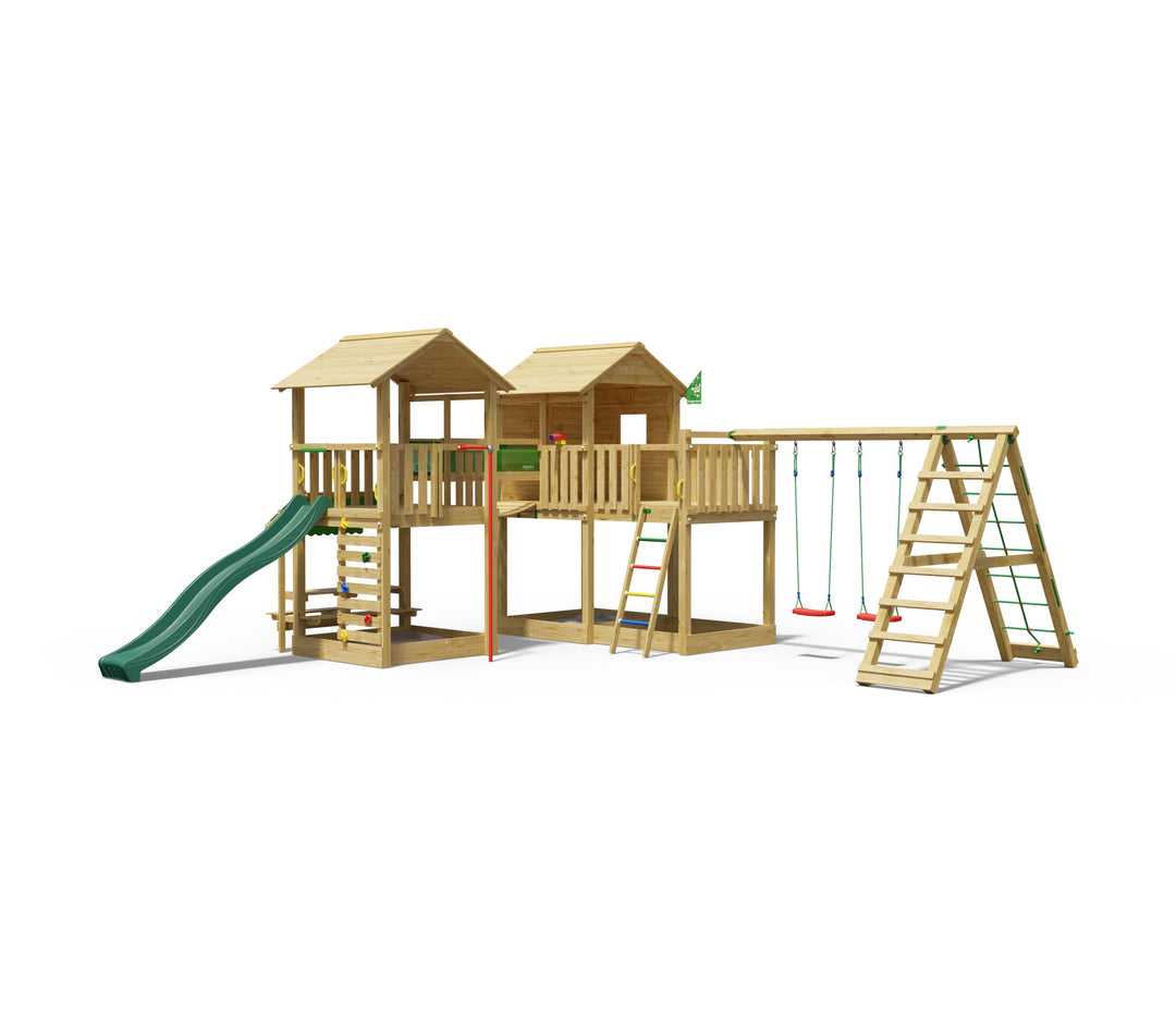 Jungle Botan | Wooden climbing frame with swings & climbing net