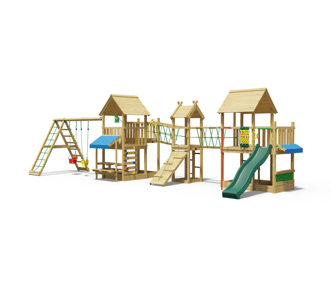Jungle Gazebo XXL | Wooden climbing frame with double swing